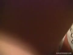The girlfriend of a busty, dark-brown, legal-age youngster has big scoops and understands how to handle them.